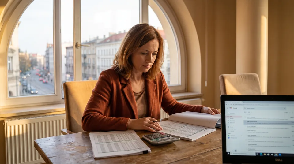 Dyrektorka sprzedaży porównuje koszty outsourcingu sprzedaży przy biurku